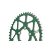Vortex Rear Aluminum Sprocket, Surron Light Bee (18-25), green and silver motocross sprocket with gear teeth and cutout design