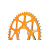 Vortex Rear Aluminum Sprocket for Surron Light Bee, orange color, lightweight bike sprocket with cutouts and gear teeth for off-road motorbikes.