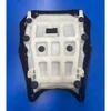 Lo Pro Racing Alcantara Cut Seat GSXR1000 (17-25), underside view showing white foam padding and attachment points for installation.