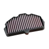 DNA Filters DNA Air Filter for Kawasaki Ninja 650, Z650, Z650RS, Versys 650 ABS, close-up view of a black rectangular air filter with pink pleated synthetic filter media.