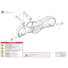 Bonamici Top Triple Clamp Suzuki GSXR1000, technical line drawing of the triple clamp with bolts for motorcycle model years 2017 to 2025.