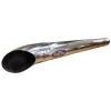 VooDoo Motorcycle Components Voodoo Sidewinder Turn Down Tip, chrome motorcycle exhaust pipe with black interior and VooDoo logo sticker.
