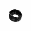 G Force Racing Components Billet Slide Through Axle Nut - Universal, black anodized motorcycle axle nut with a solid, durable design and a geometric, faceted surface.