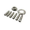 Ironless Innovations Motorcycle Parts Titanium Clutch Mod And Hardware Kit Kawasaki ZX10R (06-25), pair of titanium bolts, spacer, and hardware components for clutch modification.