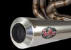 VooDoo Motorcycle Components VooDoo Sidewinder Exhaust for Kawasaki ZX-14R (06-25), natural finish, with branding logo, and stainless steel construction.
