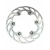 VooDoo Motorcycle Components Lightweight Rear Brake Rotor for Suzuki Hayabusa (08-20), high-performance motorcycle brake rotor in silver finish.