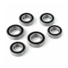 World Wide Bearings Motorcycle Wheel Bearings WWB Ceramic Wheel Bearing Kit CFMOTO 675SS (25-26), six silver bearings with black inner rings for motorcycle wheels.