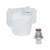 Quantum OEM Replacement Motorcycle Fuel Pumps Quantum OEM Replacement Fuel Pressure Housing W/ Regulator Suzuki Hayabusa (13-20), white fuel pressure housing with regulator and a separate fuel pump component.