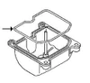 Kawasaki OEM Float Bowl Gasket Kawasaki KLR650, technical line drawing of the gasket for motorcycle carburetor