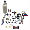 NX Four Cylinder Piranha Wet Nitrous Kit, complete car performance nitrous oxide system with bottle, hoses, solenoids, wiring, and accessories.