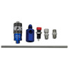 NX Nitrous Purge Kit, an assortment of components including a blue solenoid, fittings, and a long metal tube for nitrous oxide system installation.