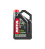 Motul 5100 Synthetic Engine Oil, 4L bottle with black packaging and red cap, featuring a graphic of a motorcycle rider on a green bike, indicating high-performance 10W-40 4-stroke motor oil suitable for road and off-road vehicles.