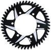 Vortex Rear Aluminum Sprocket BST/Marvic/Coremoto/Rotobox/OZ Wheel 5 Bolt, 76mm OD, 100mm Bolt Circle, black with silver accents, motorcycle sprocket.