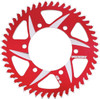 Vortex Rear Aluminum Sprocket BST/Marvic/Coremoto/Rotobox/OZ Wheel 5 Bolt, 76mm OD, 100mm Bolt Circle, red and silver finish with sharp teeth.