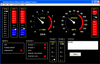 Daytona Sensors NC-2 Progressive Nitrous and Data Logger, digital monitoring device displaying RPM, speed, warnings, inputs, and outputs on a black background. Daytona Sensors NC-2 Progressive Nitrous and Data Logger, digital monitoring device displaying RPM, speed, warnings, inputs, and outputs on a black background.