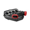 Montgomery Motorsports Carbon Fiber Airbox Suzuki Hayabusa (99-07), close-up image showing the sleek black carbon fiber construction with red intake openings for improved airflow.