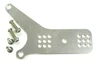 Adams Performance Rectifier Relocation Bracket Suzuki Hayabusa (08-20), metallic bracket with mounting holes and screws for motorcycle wiring adjustment