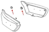 Kawasaki OEM Side Cover Grommet KZ900-KZ1000, technical diagram showing installation components for motorcycle side covers.
