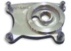 Adams Performance Low Profile Billet Oil Pan Kawasaki ZX14R (06-25), metal engine oil pan with mounting bolts and a central threaded opening for oil drainage or fill