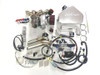 RCC Turbo Kit Stage 2 Suzuki Hayabusa (08-20), high-performance turbocharged motorcycle engine parts and components displayed on a white surface.
