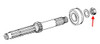 Kawasaki OEM Countershaft Nut KZ1000, exploded view diagram of the countershaft nut assembly showing the nut, bearings, and spacers.