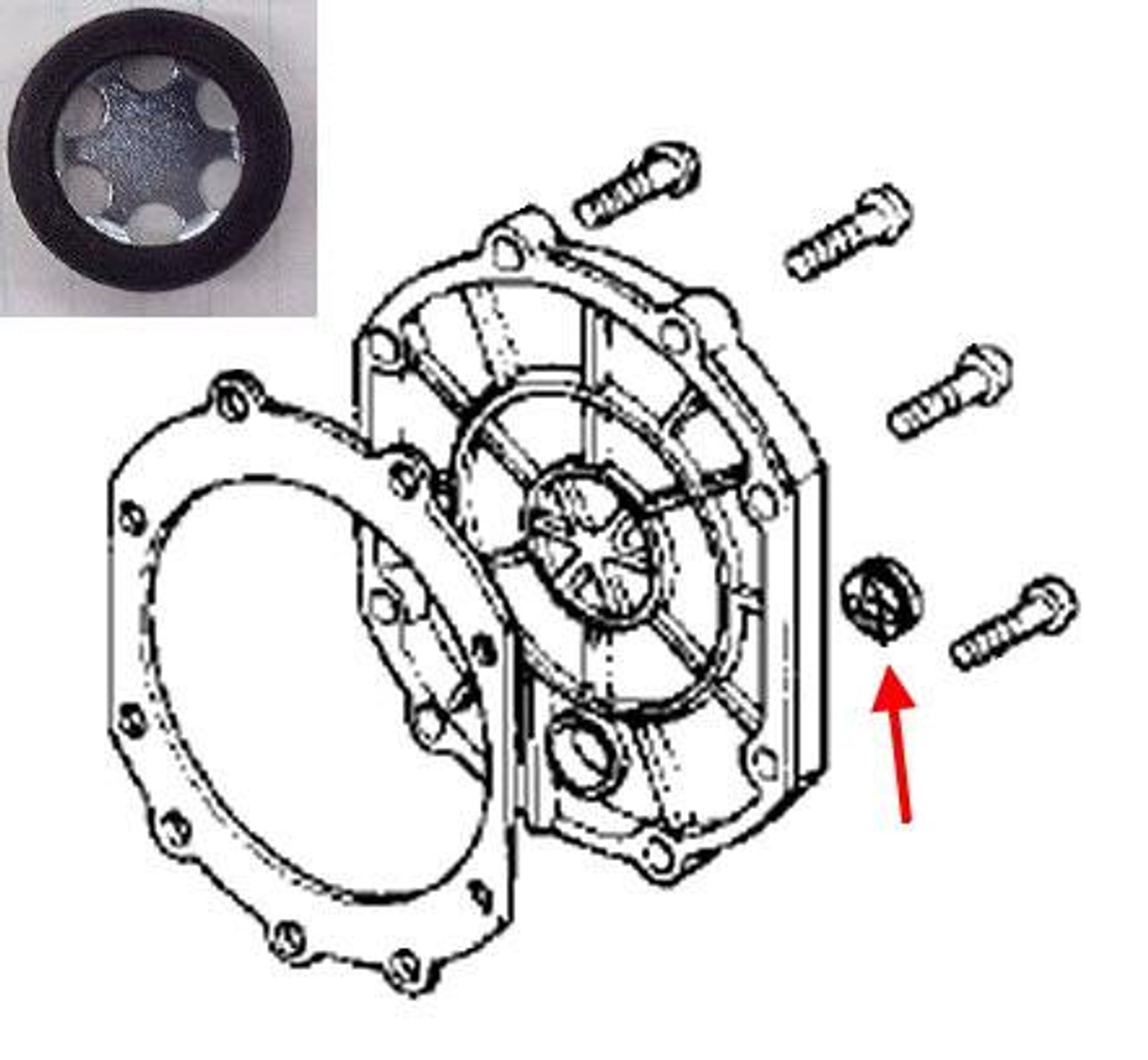Kawasaki OEM Oil Level Window KZ900-KZ1000, technical diagram of engine components with a focus on the oil level window. Kawasaki OEM Oil Level Window KZ900-KZ1000, technical diagram of engine components with a focus on the oil level window.