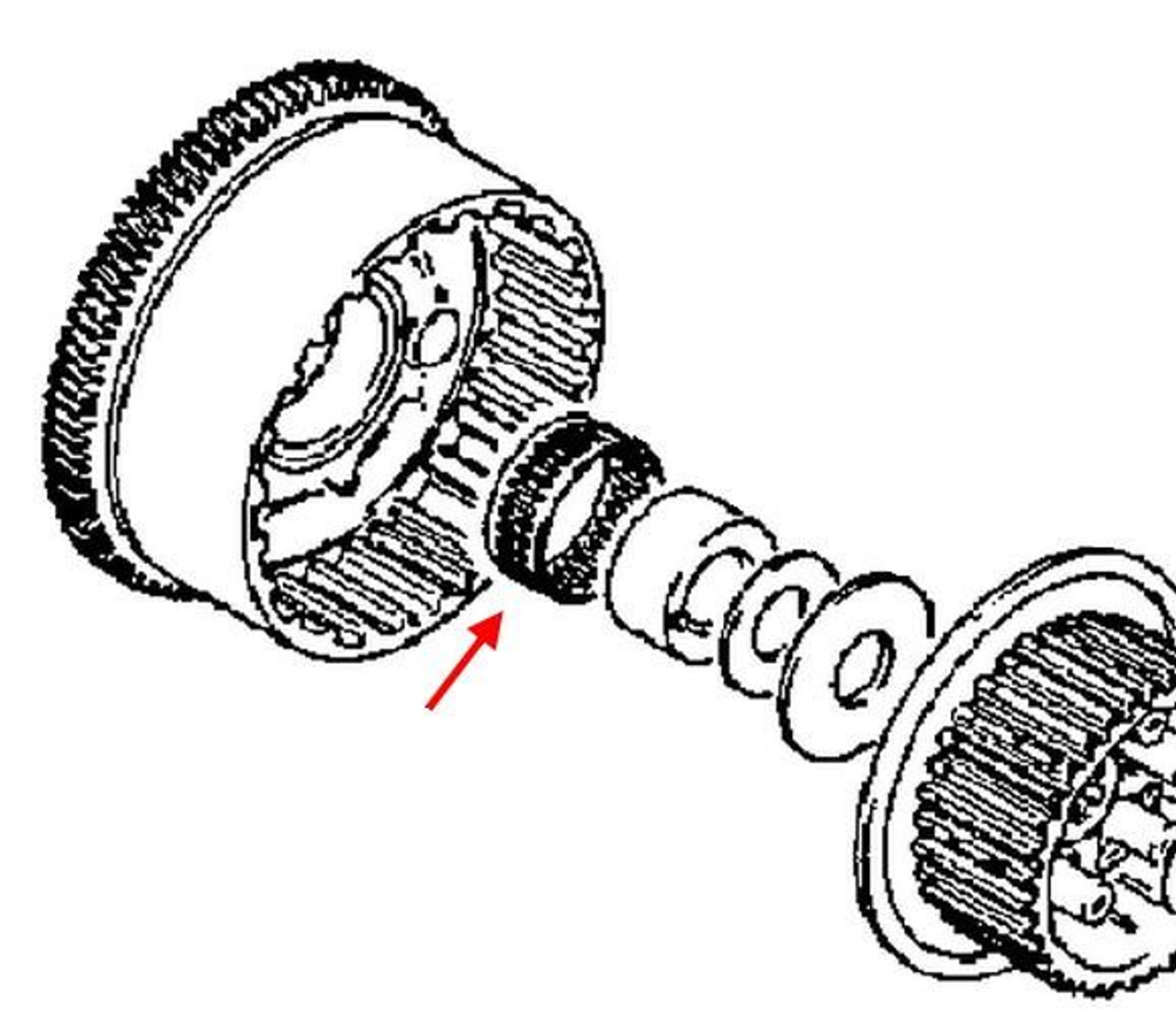 Suzuki OEM Clutch Hub Sleeve Bearing GS1100-GS1150, exploded view diagram of clutch hub components.