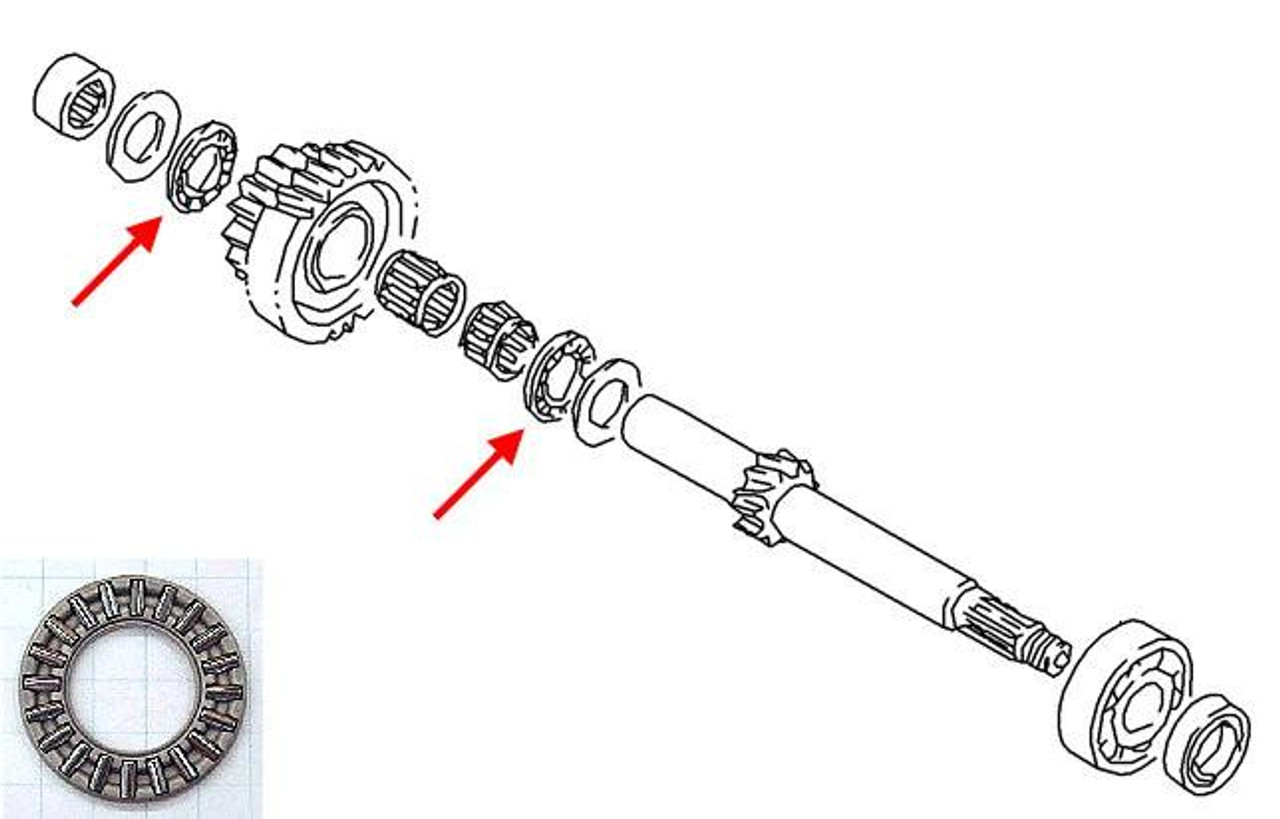 Suzuki OEM Release Rack Clutch Bearing GS1100-GS1150, technical diagram and close-up image of the clutch release rack bearing.