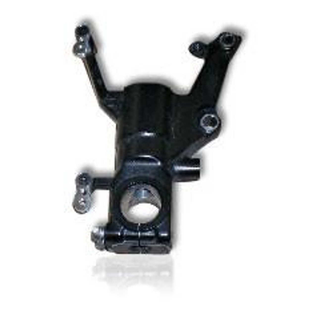 DME Front Fender Lowering Bracket Suzuki Hayabusa (99-21) GSXR1000 (01-08), motorcycle part showcasing the black metal mounting bracket with bolt holes for installation.