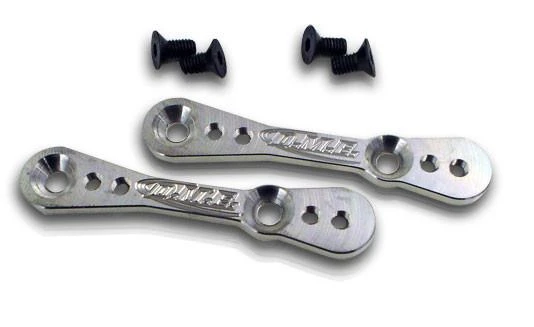 DME Front Fender Lowering Bracket Suzuki Hayabusa (99-20) GSXR1000 (01-08), metal lowering brackets with screws for motorcycle front fender adjustment.