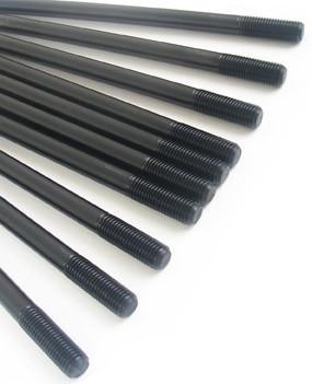 APE Cylinder Studs Kawasaki ZX14R (06-25), set of black engine cylinder studs lined up in a row.