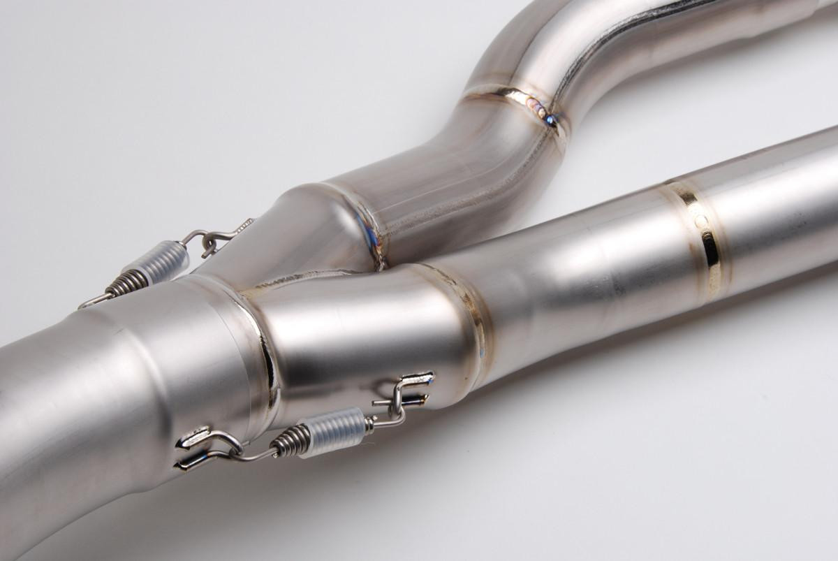 Brocks Performance Brocks CT Full Exhaust 16" Muffler Suzuki GSX1300R Hayabusa (08-21), stainless steel motorcycle exhaust pipe with welded joints and noise reduction springs.