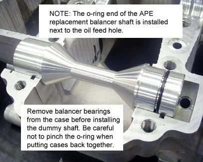 APE Counter Balancer Removal Shaft Suzuki GSXR1000 (01-08), motorcycle engine part with installation instructions.