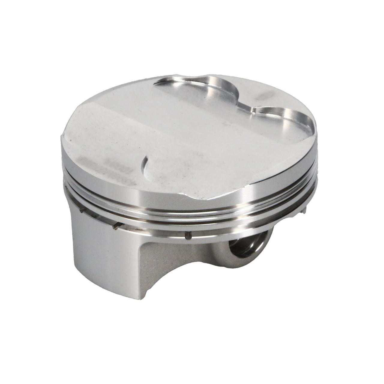 Wiseco Piston Kit Kawasaki ZX14 (06-11), shiny silver piston with a flat top and machining details Wiseco Piston Kit Kawasaki ZX14 (06-11), shiny silver piston with a flat top and machining details