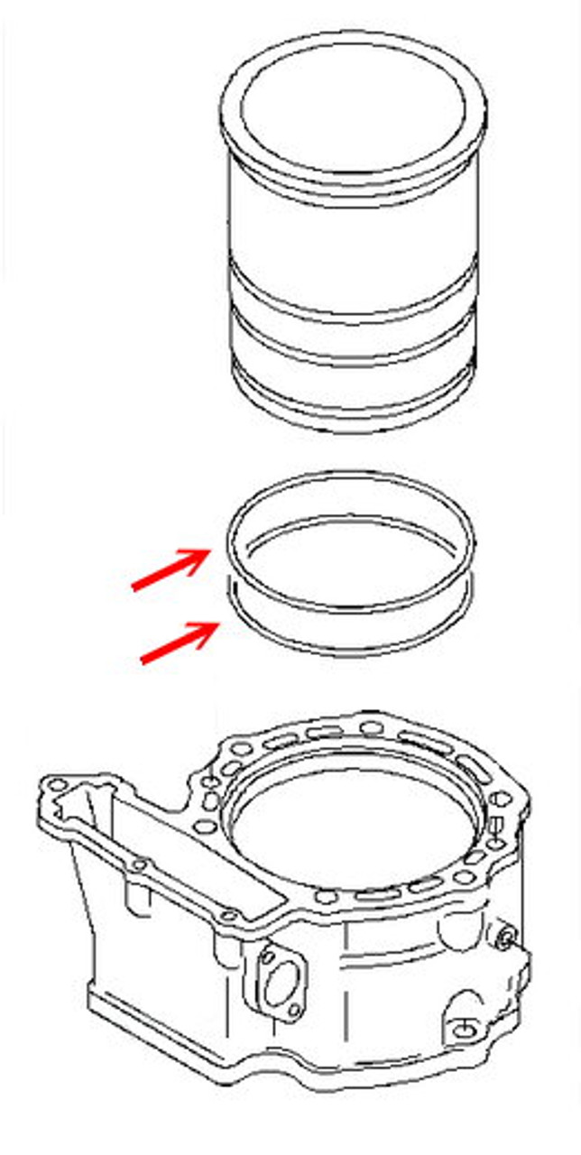 Kawasaki OEM Cylinder Sleeve O-Ring Kawasaki KLR650