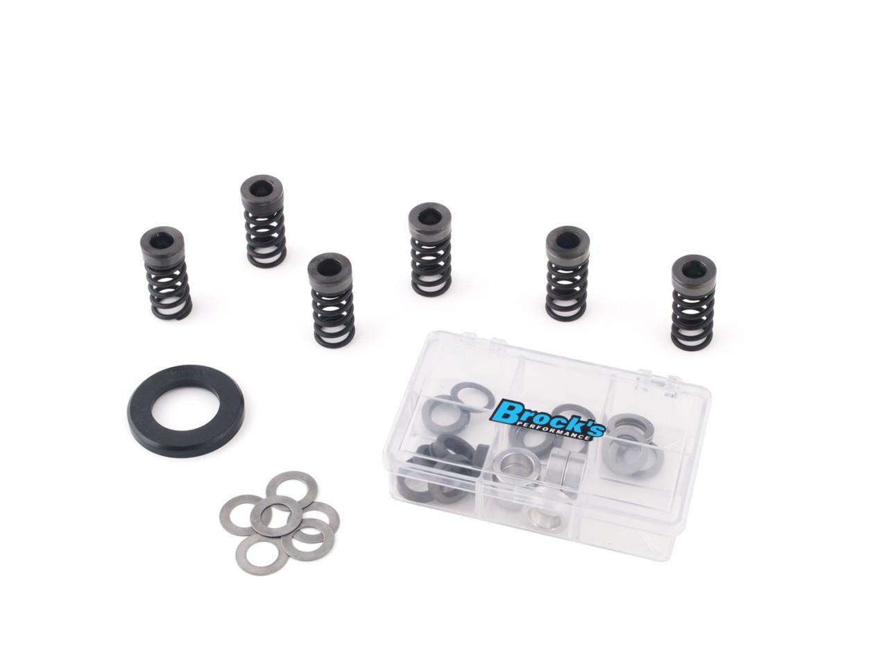 Brocks Performance Brocks Clutch Mod Deluxe Kawasaki ZX14R (12-26), clutch spring kit with six black springs, washers, and a clear plastic box with Brocks Performance logo.