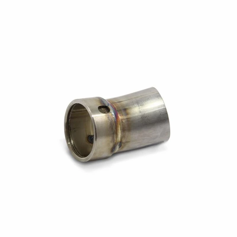 Pro Circuit T-5 Slip On Exhaust for Kawasaki KLR650 2008-2020, close-up of the metallic exhaust tip showing its cylindrical shape and welding details.