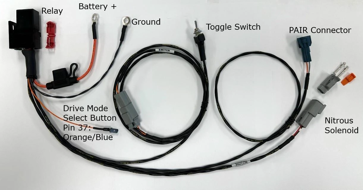 Schnitz Racing Schnitz ECU Nitrous Harness Suzuki GSX1300R Hayabusa (08-20), detailed wiring harness for nitrous system with various connectors, switches, and relays.