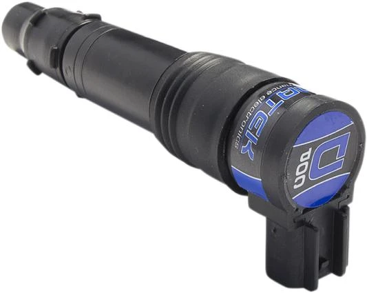 Dynatek Coil on Plug Stick Coil Kawasaki ZX-10R (11-24), black ignition coil with blue and silver branding and connector