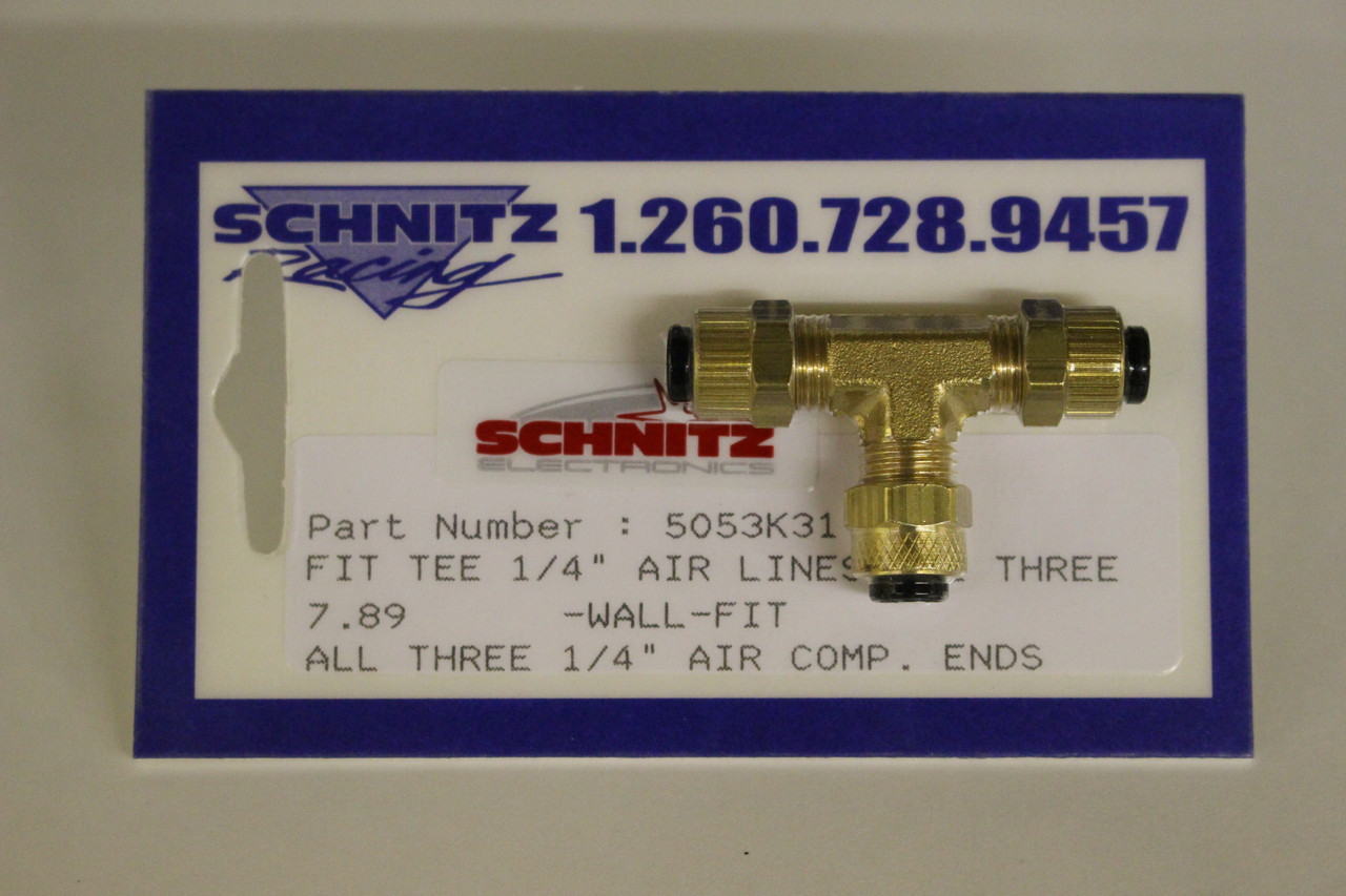 Schnitz Fitting Brass Tee 1/4" Air Line