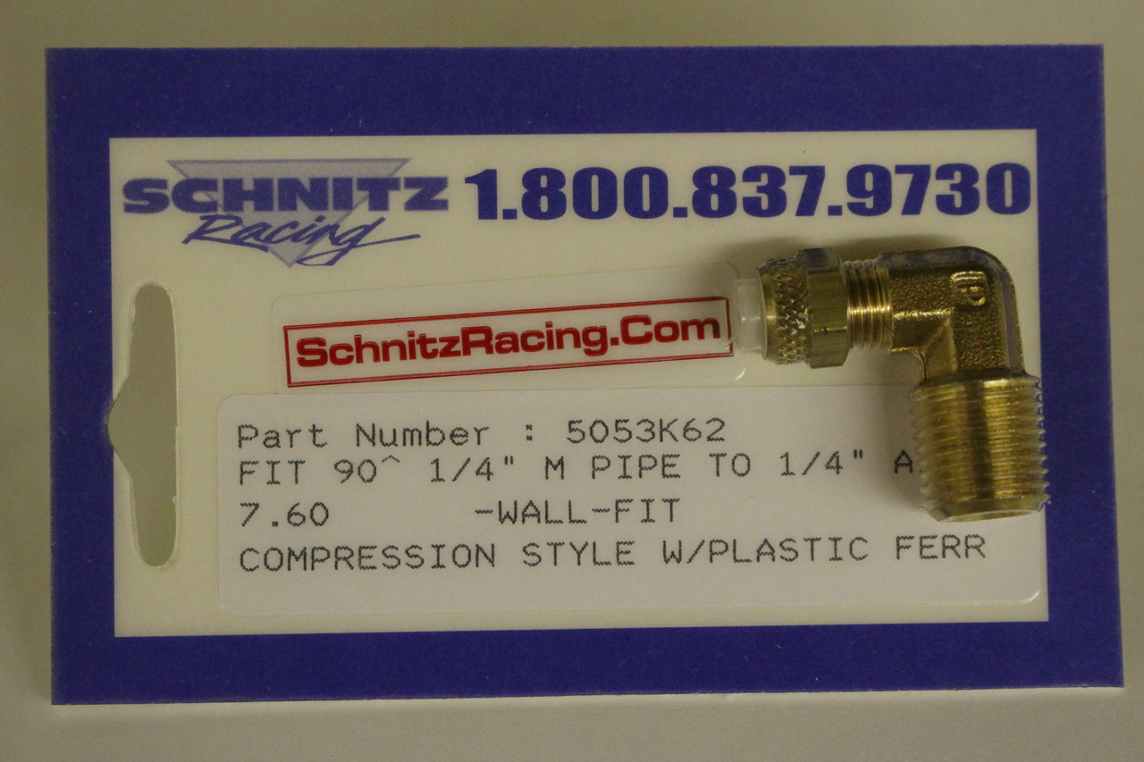 Schnitz Fitting 90^ 1/4" Male Pipe to 1/4" Air Line