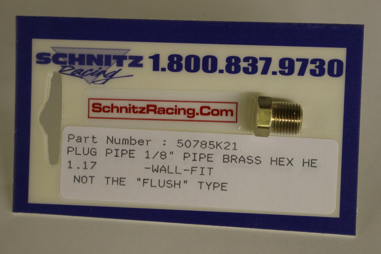 Schnitz Fitting Brass Hex Plug Pipe 1/8"