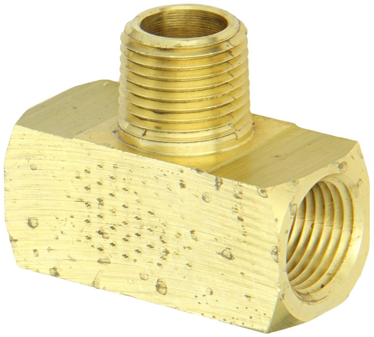 Schnitz Fitting Brass Tee 1/4" NPT Female x 1/4" NPT Female x 1/4" NPT Male