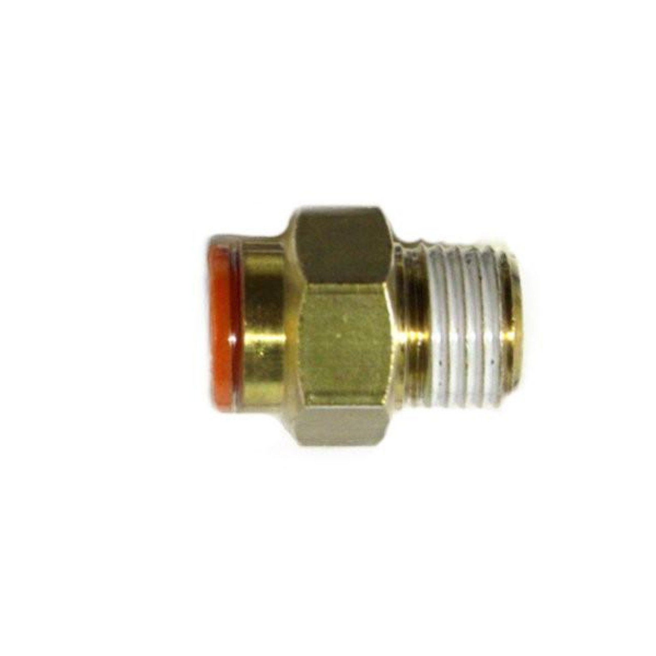 Schnitz Racing Schnitz Fitting Brass Quick Connect 1/4" NPT Male to 3/8" Line, brass quick connect fitting with threaded end and orange sealing ring. Schnitz Racing Schnitz Fitting Brass Quick Connect 1/4" NPT Male to 3/8" Line, brass quick connect fitting with threaded end and orange sealing ring.