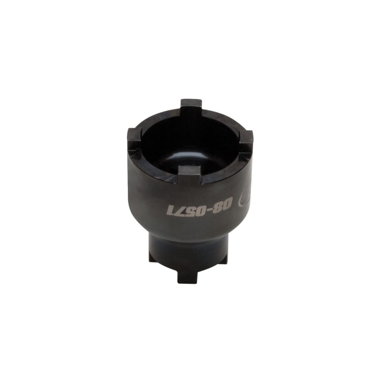 Motion Pro Spanner Nut Swingarm Socket Kawasaki ZX-14R (06-26) ZX-10R (06-15) ZX-6R (03-25), black tool designed for motorcycle swingarm nut removal with precise fit and durable construction.