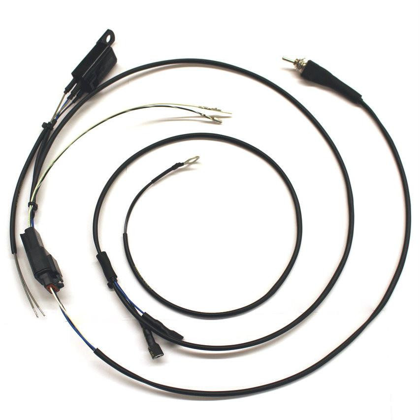 Ryan Schnitz Racing RSR PC-V Air Shifter Race Spec Wiring Harness Kawasaki ZX14R (12-25), black wiring harness with connectors for motorcycle racing applications.