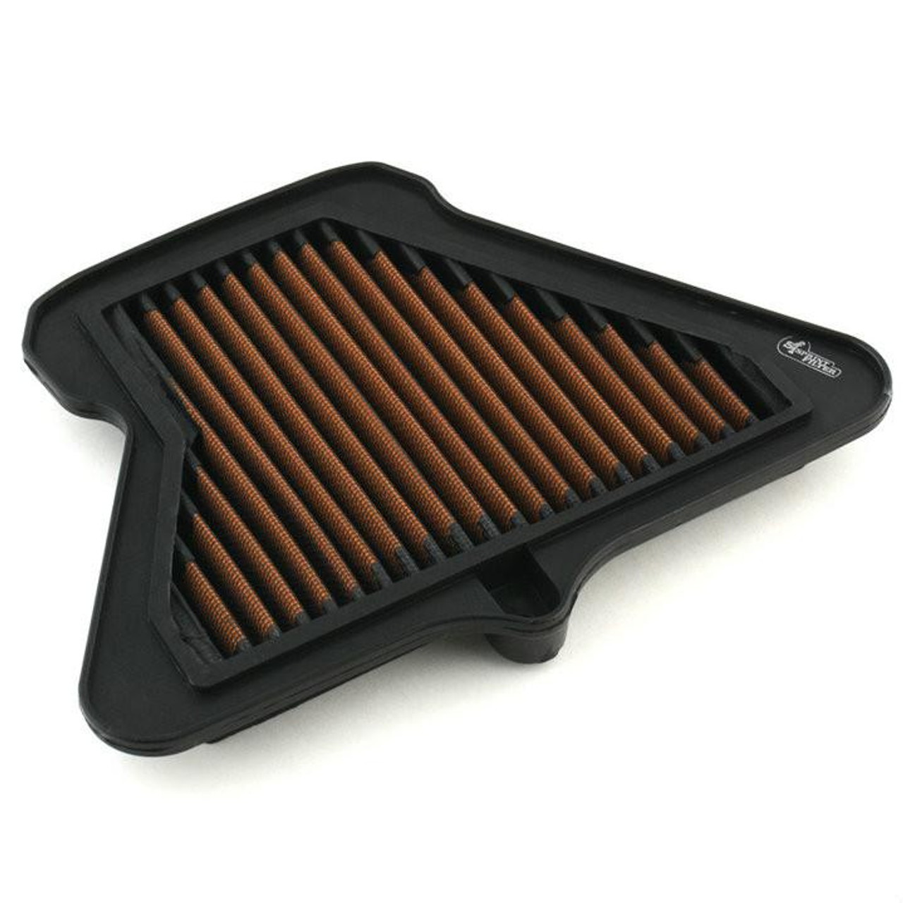 Sprint Filter Sprint Air Filter P08 Kawasaki ZX10R (11-15), high-performance motorcycle air filter with black frame and orange pleated filter media for improved airflow and engine efficiency. Sprint Filter Sprint Air Filter P08 Kawasaki ZX10R (11-15), high-performance motorcycle air filter with black frame and orange pleated filter media for improved airflow and engine efficiency.