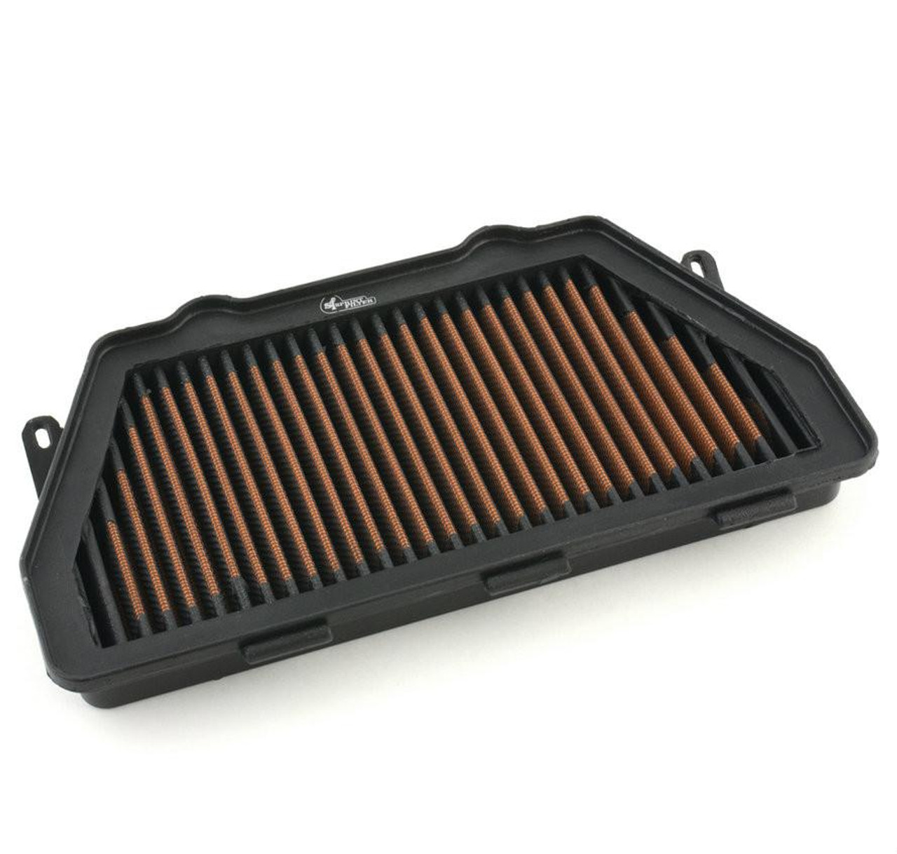 Sprint Filter Sprint Air Filter P08 Honda CBR1000RR (08-16), black and orange motorcycle air filter with a rectangular shape and multiple pleated filter elements.