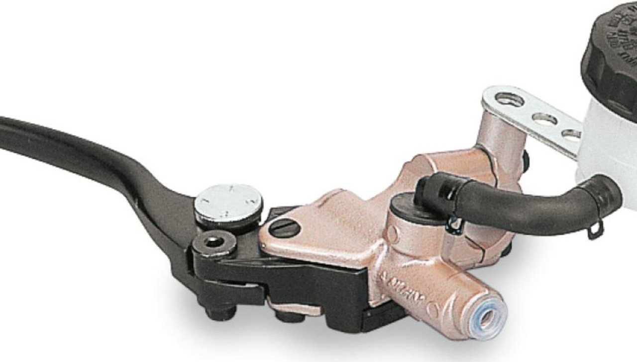 Nissin Master Cylinder Brake Kit, motorcycle brake master cylinder with attached brake fluid reservoir and hydraulic lines. Nissin Master Cylinder Brake Kit, motorcycle brake master cylinder with attached brake fluid reservoir and hydraulic lines.