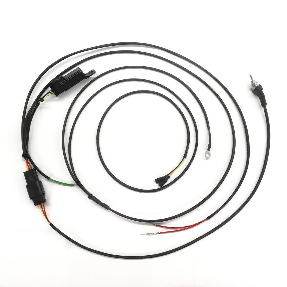 Ryan Schnitz Racing RSR PC-V Nitrous Race Spec Wiring Harness Kawasaki ZX14R (12-25), black wiring harness with connectors and wiring for nitrous system installation.